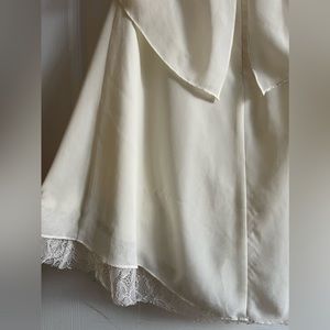 Betsy Johnson mini white silk and lace dress